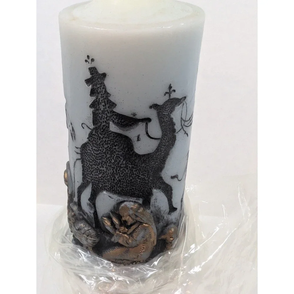 Vintage Holiday Elegance Nativity Christmas Candle 8